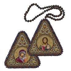 Набор для вышивания двухсторонней иконы Христос Спаситель и Богородица Казанская