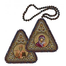 Набор для вышивания двухсторонней иконы Богородица Казанская и Николай Чудотворец