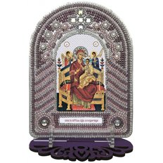 изображение: икона, в вышитой бисером в рамке-киоте Богородица Всецарица