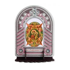 изображение: икона, в вышитой бисером в рамке-киоте Богородица Неопалимая Купина