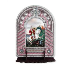 изображение: икона, в вышитой бисером в рамке-киоте Св. Георгий Победоносец