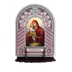 изображение: икона, в вышитой бисером в рамке-киоте Богородица Почаевская