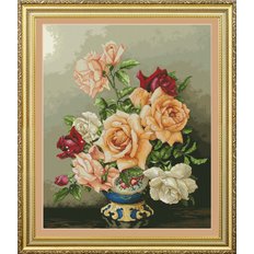 фото: картина для вышивки крестиком, Букет роз