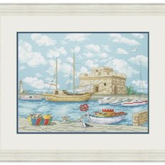 фото: картина, вышитая крестом, Замок у моря