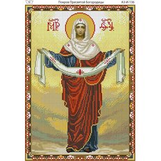 изображение: икона для вышивки бисером Покрова Богородицы