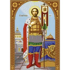 изображение: икона для вышивки бисером, Святой князь Александр Невский