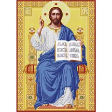 изображение: икона для вышивки бисером, Господь Вседержитель на престоле