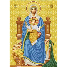 изображение: икона для вышивки бисером, Образ Богородица на престоле