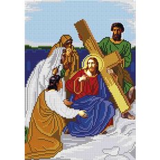 изображение: схема для вышивки бисером Несение креста Иисусом