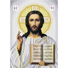 изображение: схема для вышивки бисером иконы Иисус Христос (Серебро)
