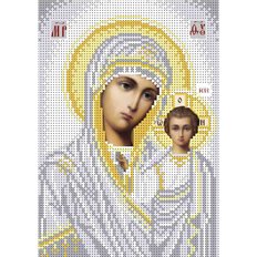 изображение: схема для вышивки бисером иконы Казанская Богородица (Серебро)