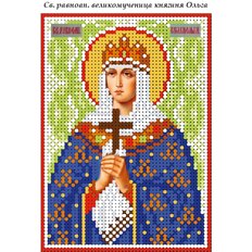 изображение: схема для вышивки бисером именной иконы Святая великомученица княгиня Ольга
