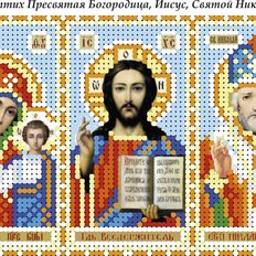 изображение: схема для вышивки иконы Триптих Иисус - Казанская - Николай