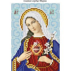 изображение: схема для вышивки бисером иконы Святое Сердце Марии