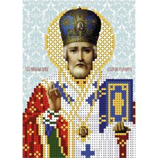 изображение: схема для вышивки бисером иконы Николай Чудотворец (синий частичная)