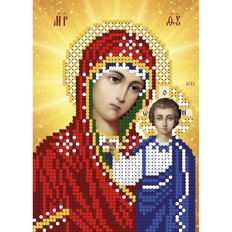 изображение: схема для вышивки бисером иконы Казанская богородица (золото частичная)