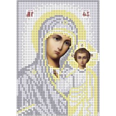 изображение: схема для вышивки бисером иконы Казанская богородица (серебро)