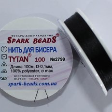 Бисерная нить Титан 100, черная