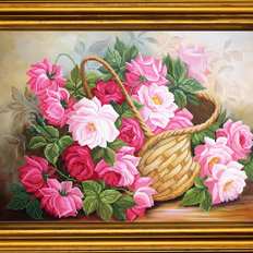 фото: картина для вышивки бисером Корзинка роз