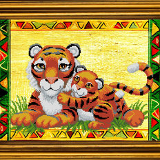 фото: картина для вышивки бисером Родительская любовь. Тигры