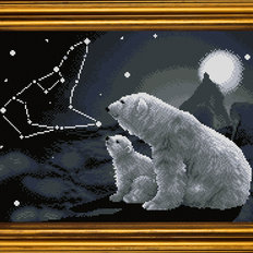 фото: картина для вышивки бисером Звёздные медведи