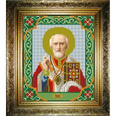 изображение: икона для вышивки бисером Николай Чудотворец Мирликийский