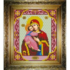 изображение: икона для вышивки бисером Владимирская Богородица