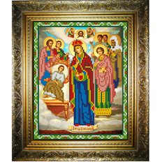 изображение: икона для вышивки бисером Богородица Целительница