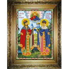 изображение: икона для вышивки бисером, Петр и Февронья
