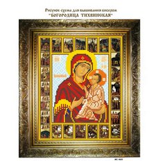 изображение: икона для вышивки бисером, Богородица Тихвинская