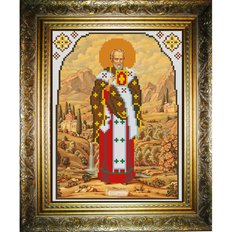 изображение: икона для вышивки бисером, Николай Чудотворец Мирликийский