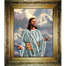 изображение: икона для вышивки бисером Иисус в радости