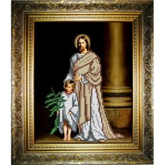 изображение: икона для вышивки бисером Иисус и дитя