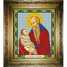 изображение: икона для вышивки бисером, Святой Стилиан, покровитель детей