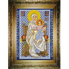 изображение: икона для вышивки бисером, Богородица на троне
