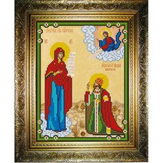 изображение: икона для вышивки бисером, Богородица Боголюбская