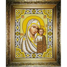 изображение: икона для вышивки бисером, Богородица Казанская в золотом