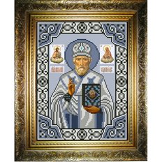 изображение: икона для вышивки бисером, Николай Чудотворец (в серебре)
