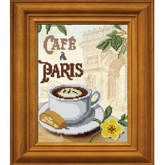 фото: картина для вышивки бисером Кофе в Париже