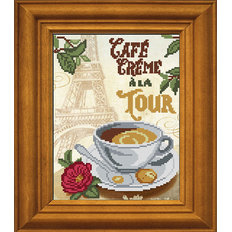фото: картина для вышивки бисером Кофе со сливками у Эйфелевой башни