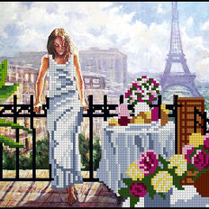 фото: картина для вышивки бисером Парижский балкон