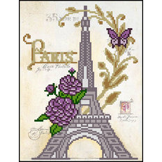 фото: картина для вышивки бисером Открытка из Парижа