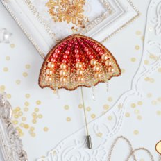 фото: украшение, вышитое бисером на велюре, Солнечный зонт