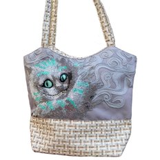 Пошитая сумка для вышивки бисером Чеширский кот
