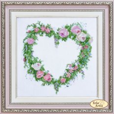 фото: картина для вышивки бисером Цветочное сердце