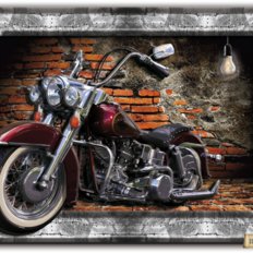фото: картина в технике папертоль Harley Davidson
