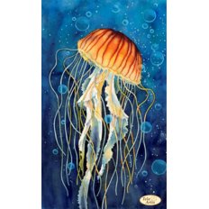 фото: картина для вышивки бисером, Медуза в пузырьках