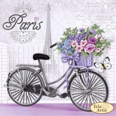 фото: картина, вышитая бисером, Парижский велосипед