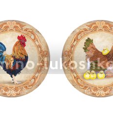 Схема для вышивки Подвеска Петух и курочка Схема для вышивки Подвеска Петух и курочка