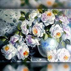 фото: картина в алмазной технике Белые Розы